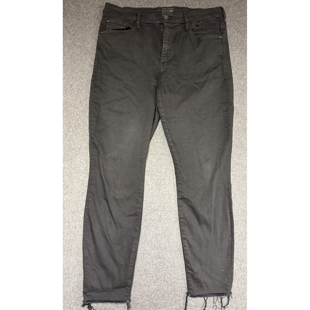 Mother The High Waisted Looker Ankle Fray Jeans Women's 33 Dark Wash Skinny